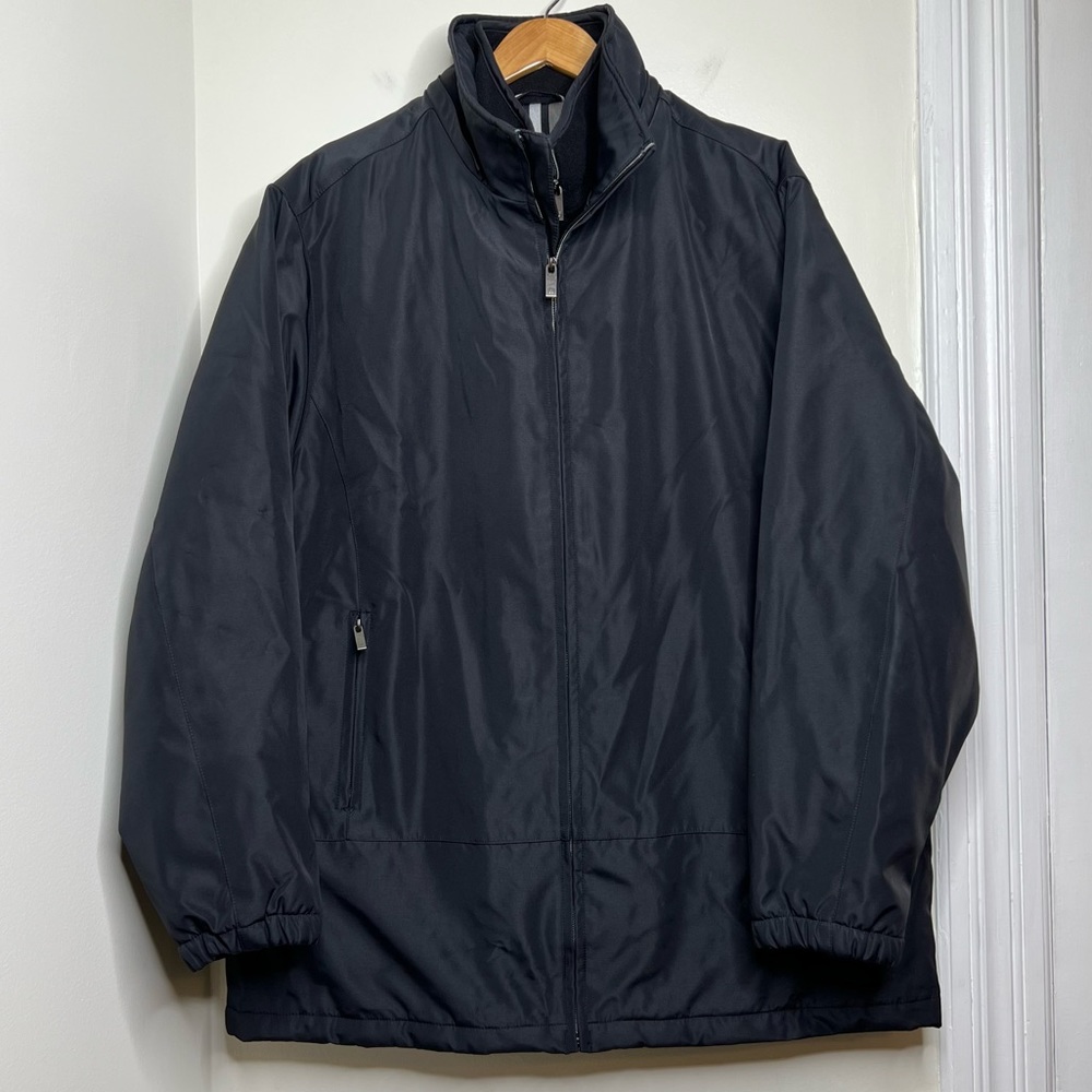 Weatherproof Black Coat Men’s Size XL Water Resistant Double Zipper No Hood